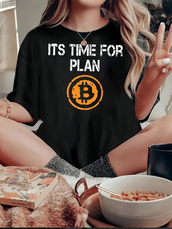 [Medium Stretch Bitcoin Graphic Tee] Women&