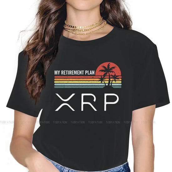 T-shirt pour filles et femmes avec plan de retraite XRP Crypto-monnaie Crypto Miner Blusas Harajuku Casual Short Sleeve Vintage Oversized Tops