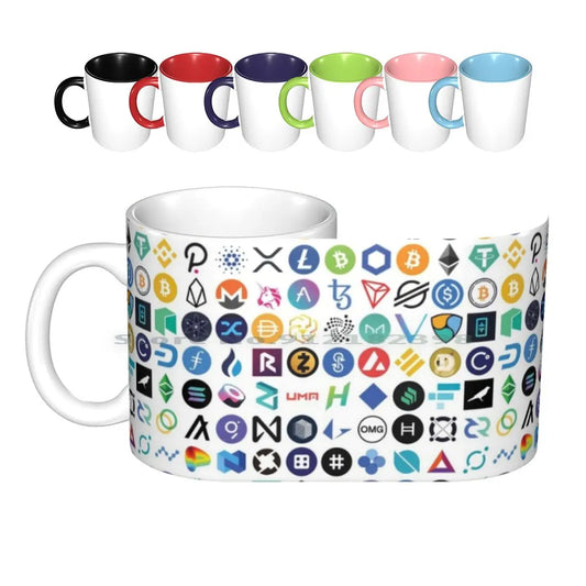 Crypto Logos Ceramic Mugs Coffee Cups Milk Tea Mug Crypto Pattern Eth Ethereum Chainlink Defi Token Bitcoin Btc Crypto
