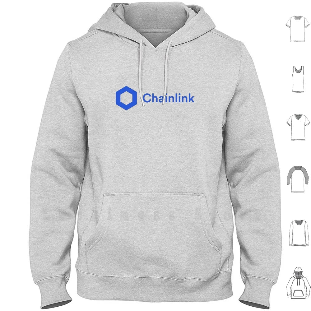 Chainlink Logo Hoodies Long Sleeve Chain Link Bitcoin Crypto Ethereum Eos Ico Currency Money Litecoin Xrp Ripple