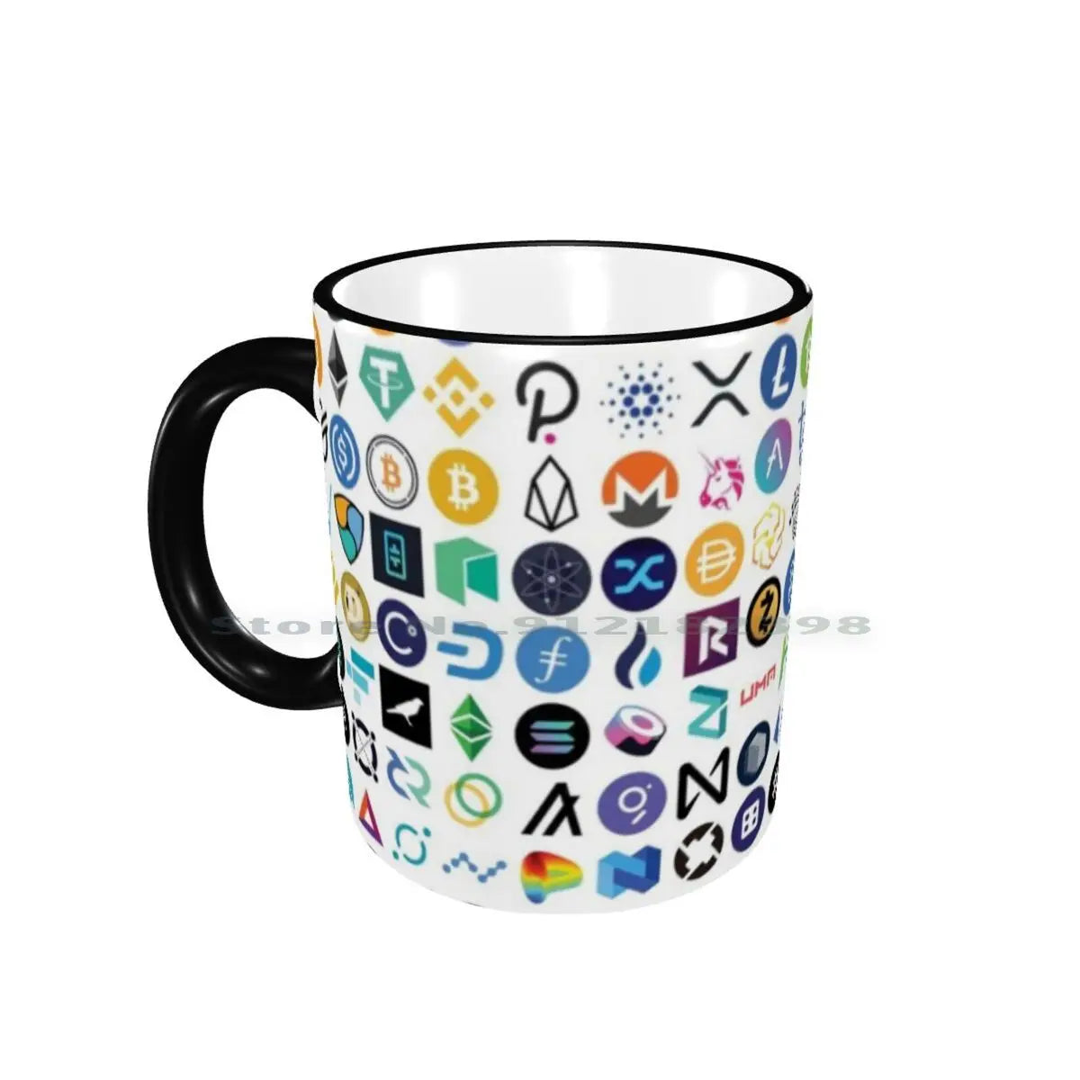 Crypto Logos Ceramic Mugs Coffee Cups Milk Tea Mug Crypto Pattern Eth Ethereum Chainlink Defi Token Bitcoin Btc Crypto