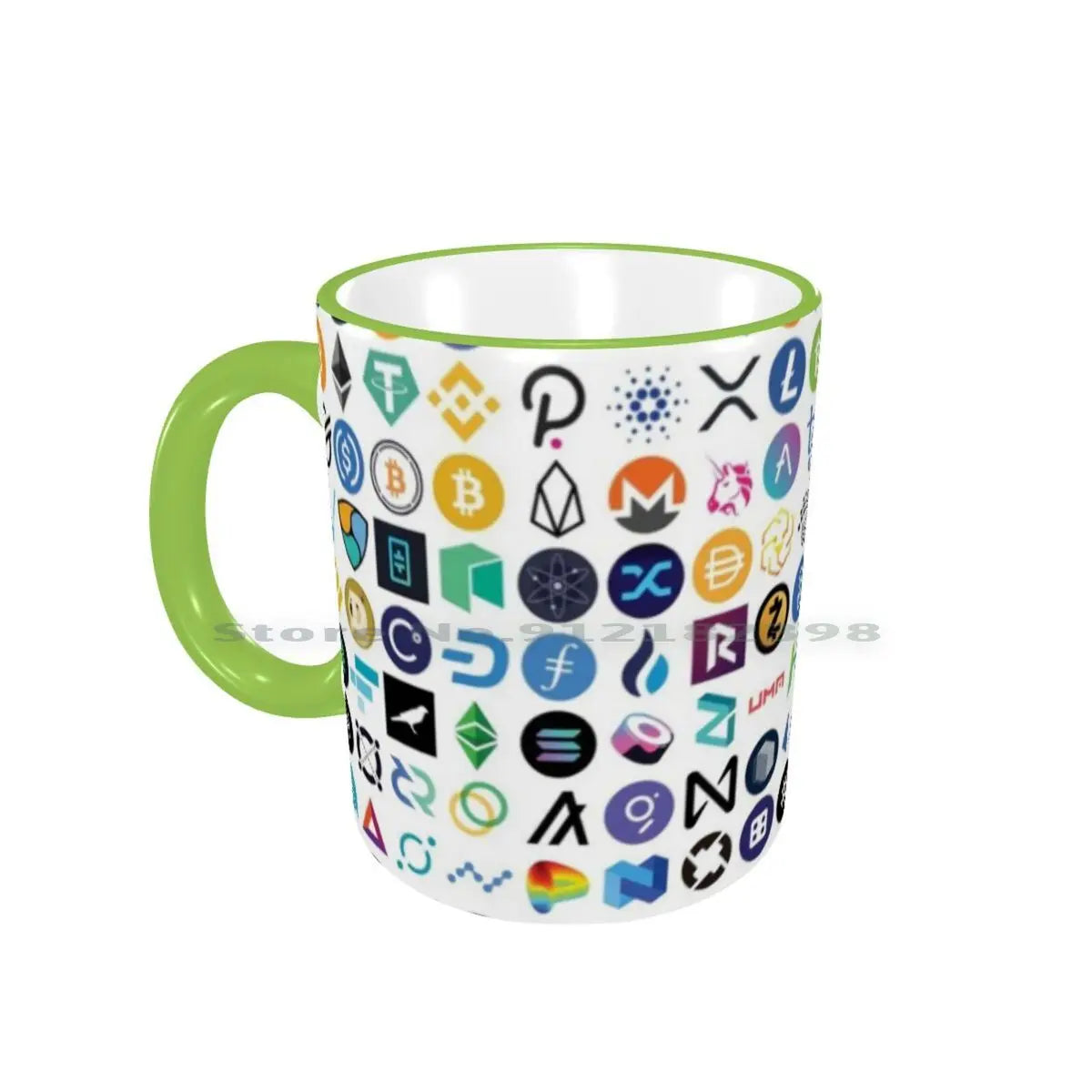 Crypto Logos Ceramic Mugs Coffee Cups Milk Tea Mug Crypto Pattern Eth Ethereum Chainlink Defi Token Bitcoin Btc Crypto