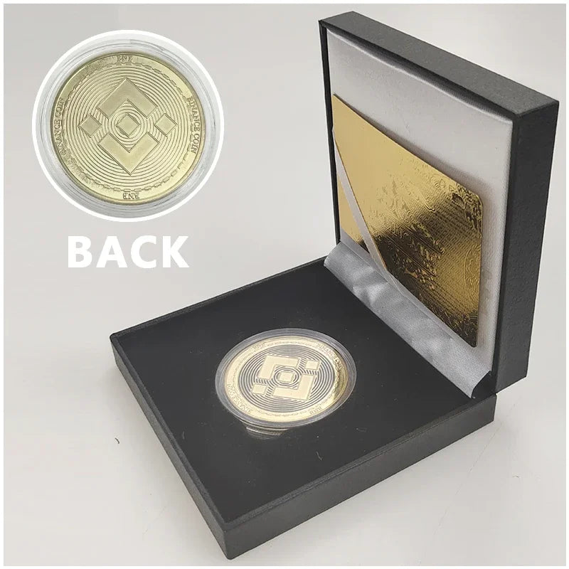 Ada Ripple BNB DogeCoin TRX Lumen Ada  Dogecoin Cardano Crypto Bitcoin Litecoin Cryptocurrency Metal Coin with Black Box