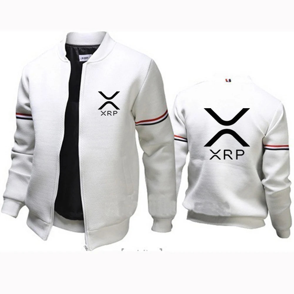 2025 Cryptocurrency Ripple XRP New Men Autumn Flight Jacket