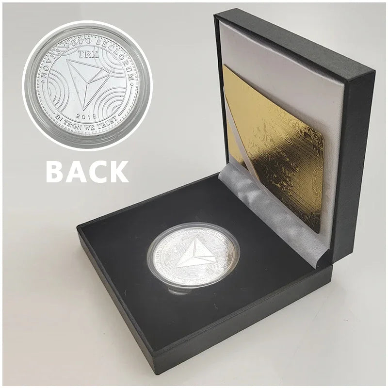 Ada Ripple BNB DogeCoin TRX Lumen Ada  Dogecoin Cardano Crypto Bitcoin Litecoin Cryptocurrency Metal Coin with Black Box