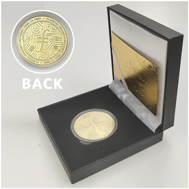 Ada Ripple BNB DogeCoin TRX Lumen Ada  Dogecoin Cardano Crypto Bitcoin Litecoin Cryptocurrency Metal Coin with Black Box