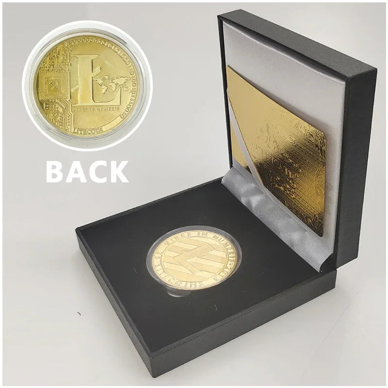 Ada Ripple BNB DogeCoin TRX Lumen Ada  Dogecoin Cardano Crypto Bitcoin Litecoin Cryptocurrency Metal Coin with Black Box