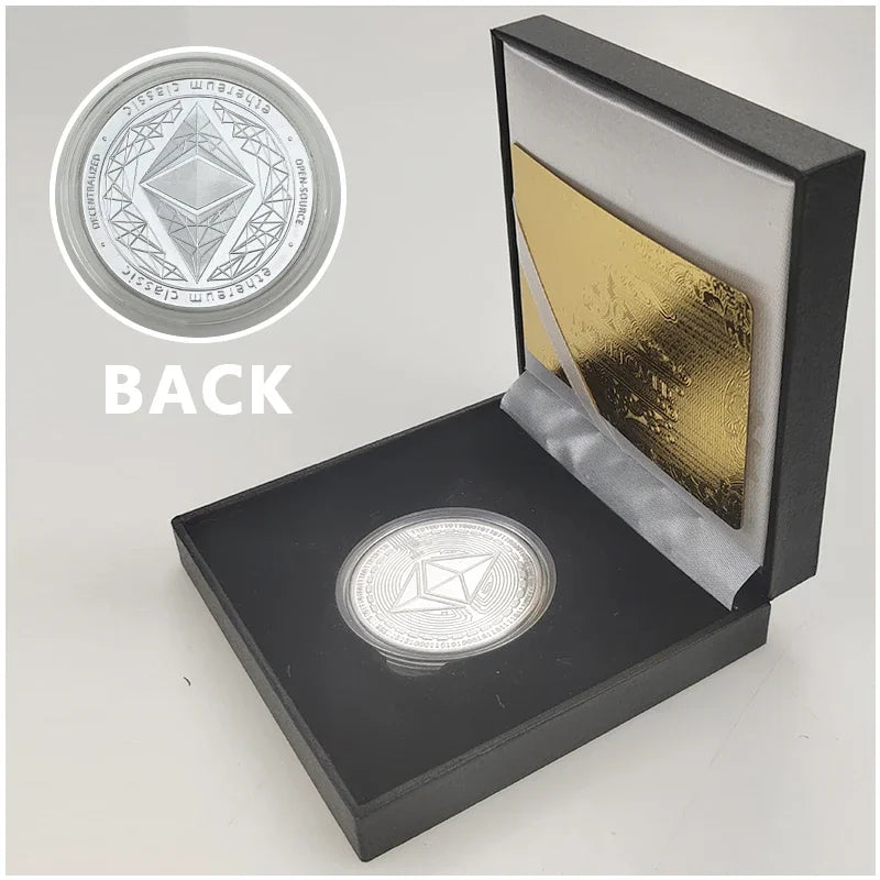 Ada Ripple BNB DogeCoin TRX Lumen Ada  Dogecoin Cardano Crypto Bitcoin Litecoin Cryptocurrency Metal Coin with Black Box