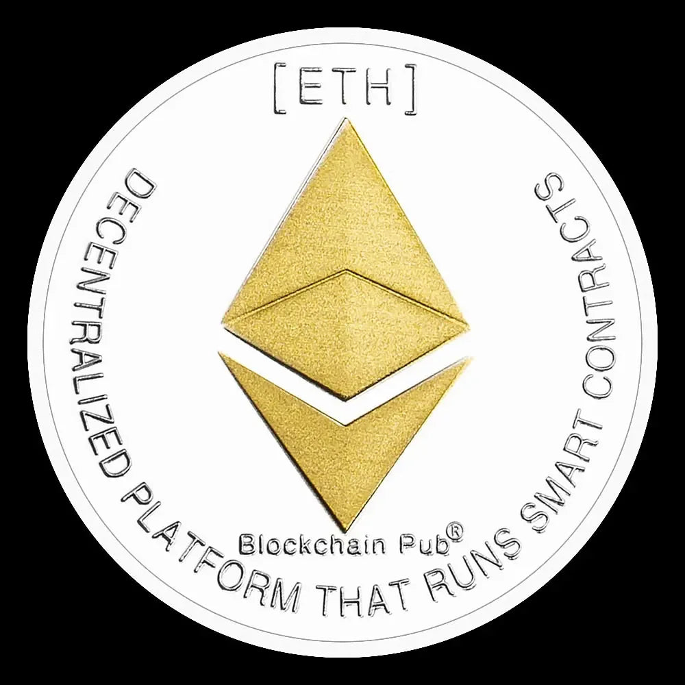 Ethereum Coin Souvenir Commemorative Silver Plated Collectibles Coin Challenge Coin ETH Physical Cryptocurrency Crypto Coin