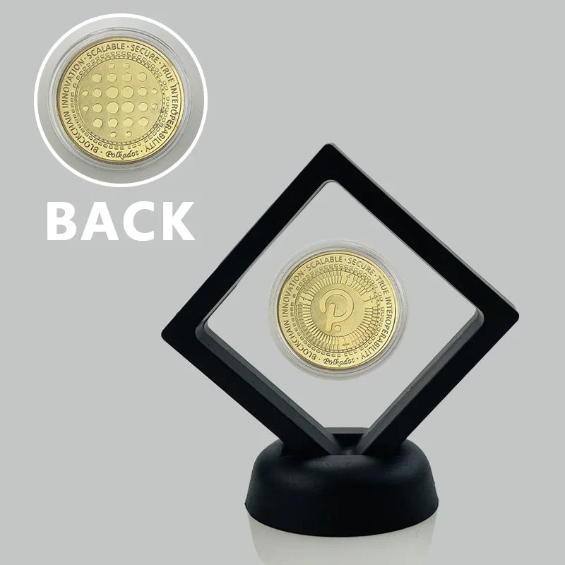 Dogecoin Ada Cardano Crypto Bitcoin Litecoin  Ethereum Cryptocurrency Commemoration Metal Coin with Showing Stand