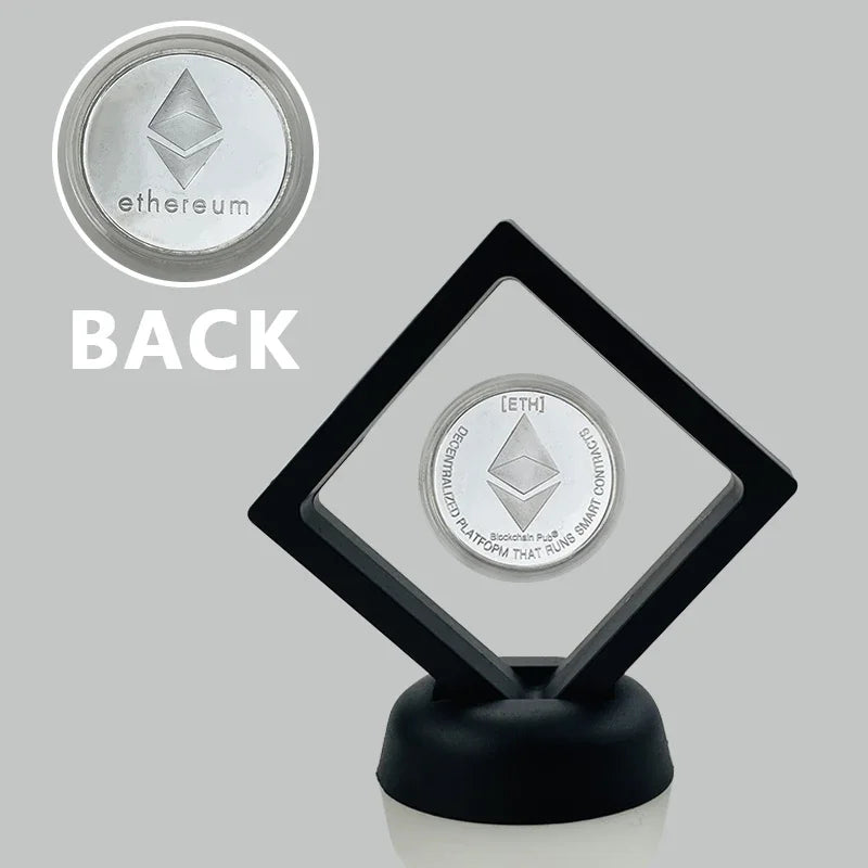 Dogecoin Ada Cardano Crypto Bitcoin Litecoin  Ethereum Cryptocurrency Commemoration Metal Coin with Showing Stand