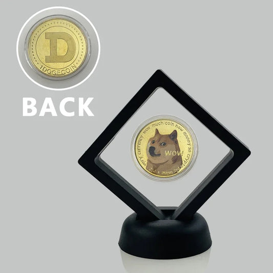 Dogecoin Ada Cardano Crypto Bitcoin Litecoin  Ethereum Cryptocurrency Commemoration Metal Coin with Showing Stand