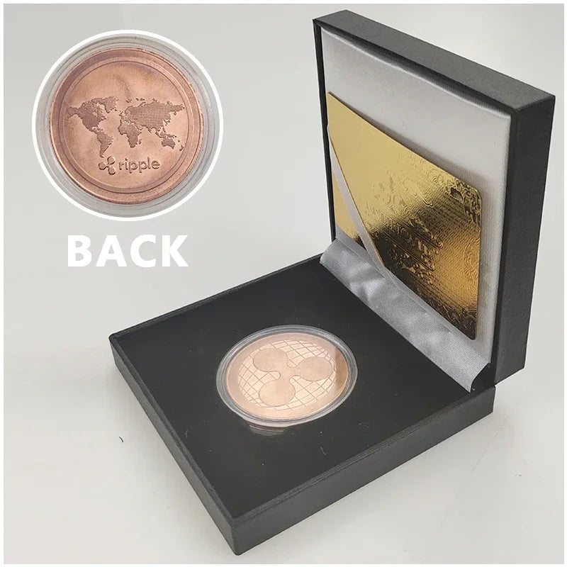Ada Ripple BNB DogeCoin TRX Lumen Ada  Dogecoin Cardano Crypto Bitcoin Litecoin Cryptocurrency Metal Coin with Black Box
