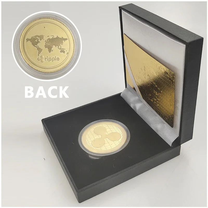 Ada Ripple BNB DogeCoin TRX Lumen Ada  Dogecoin Cardano Crypto Bitcoin Litecoin Cryptocurrency Metal Coin with Black Box