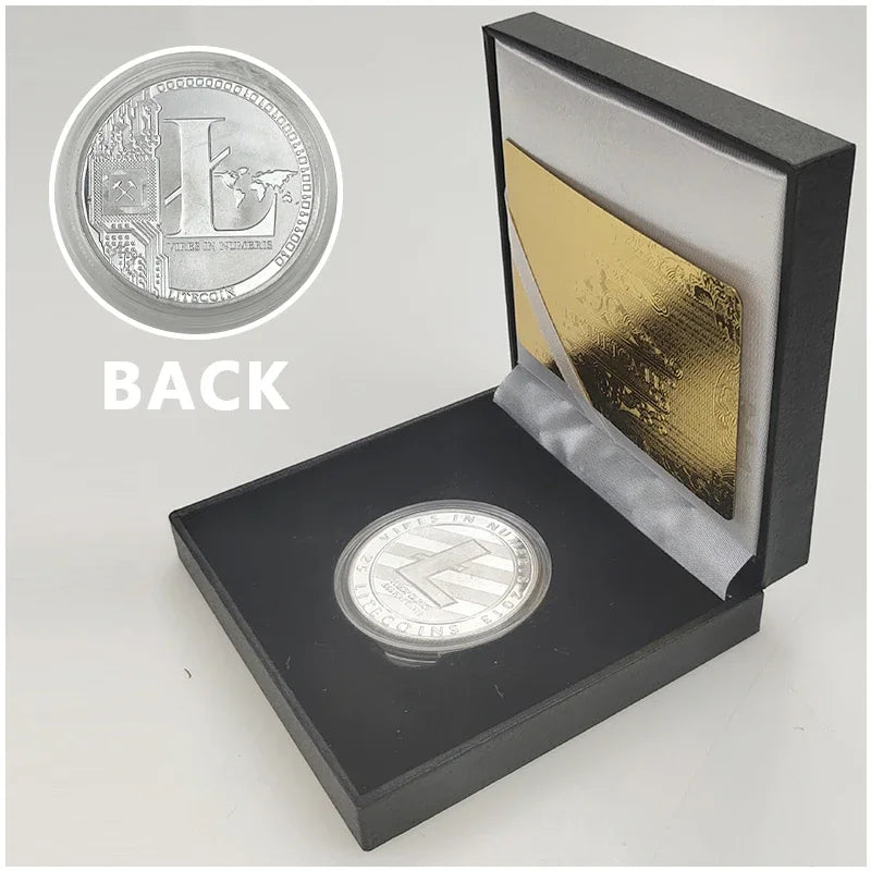 Ada Ripple BNB DogeCoin TRX Lumen Ada  Dogecoin Cardano Crypto Bitcoin Litecoin Cryptocurrency Metal Coin with Black Box