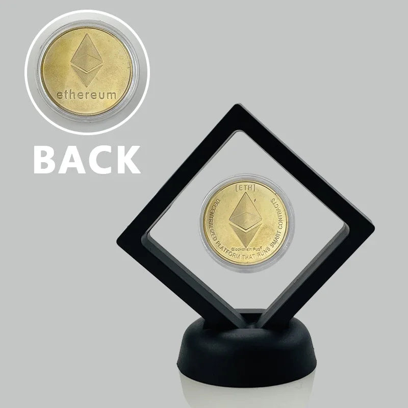 Dogecoin Ada Cardano Crypto Bitcoin Litecoin  Ethereum Cryptocurrency Commemoration Metal Coin with Showing Stand