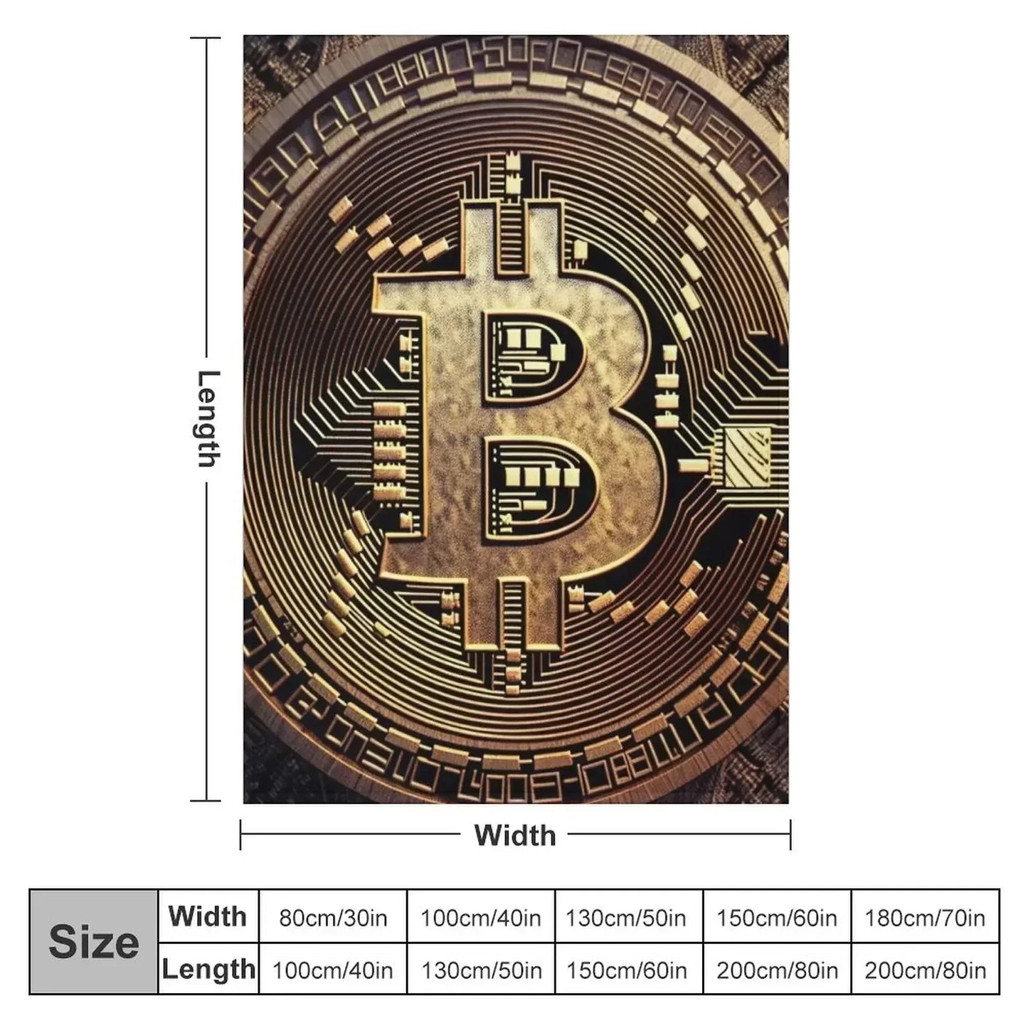 Crypto Elegance: The Bitcoin Design Throw Blanket