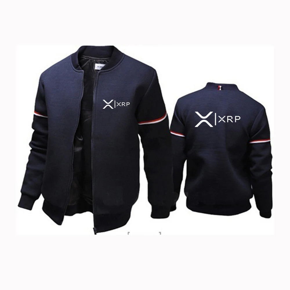 2025 Cryptocurrency Ripple XRP New Men Autumn Flight Jacket
