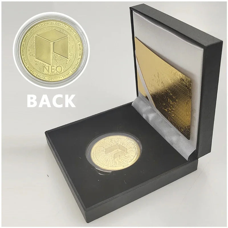 Ada Ripple BNB DogeCoin TRX Lumen Ada  Dogecoin Cardano Crypto Bitcoin Litecoin Cryptocurrency Metal Coin with Black Box