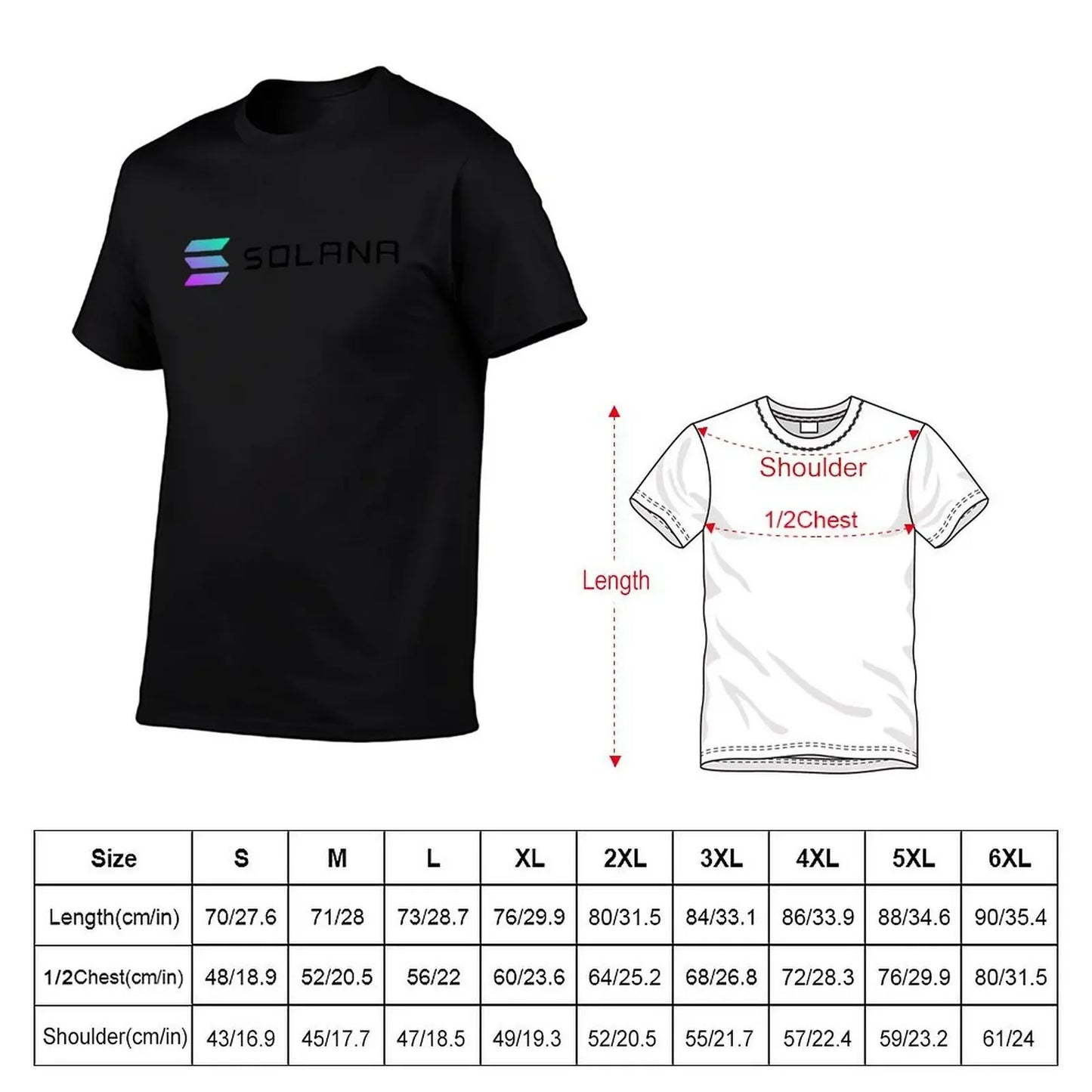 Solana (SOL) Design T-Shirt customs designer shirts mens white t shirts