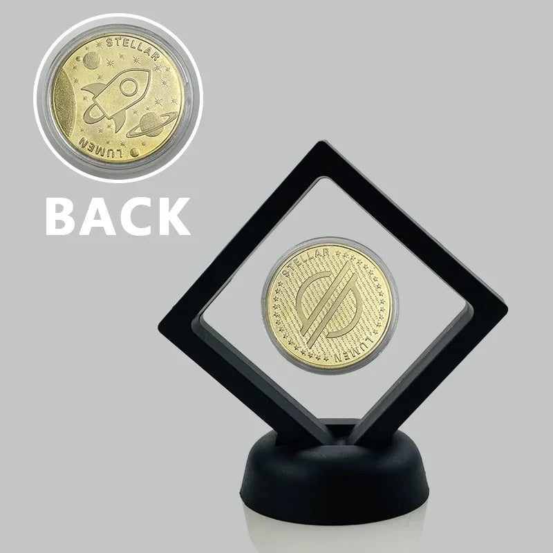 Dogecoin Ada Cardano Crypto Bitcoin Litecoin  Ethereum Cryptocurrency Commemoration Metal Coin with Showing Stand