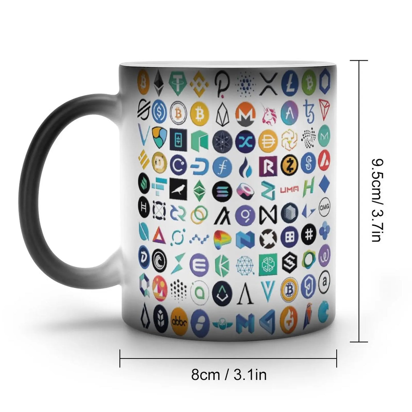 Crypto Logos Mug Bitcoin Chainlink Token Crypto Geek Investor Cafe The