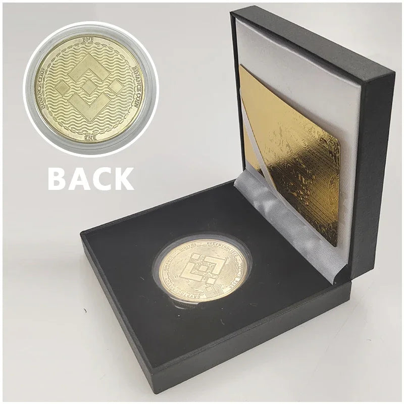 Ada Ripple BNB DogeCoin TRX Lumen Ada  Dogecoin Cardano Crypto Bitcoin Litecoin Cryptocurrency Metal Coin with Black Box