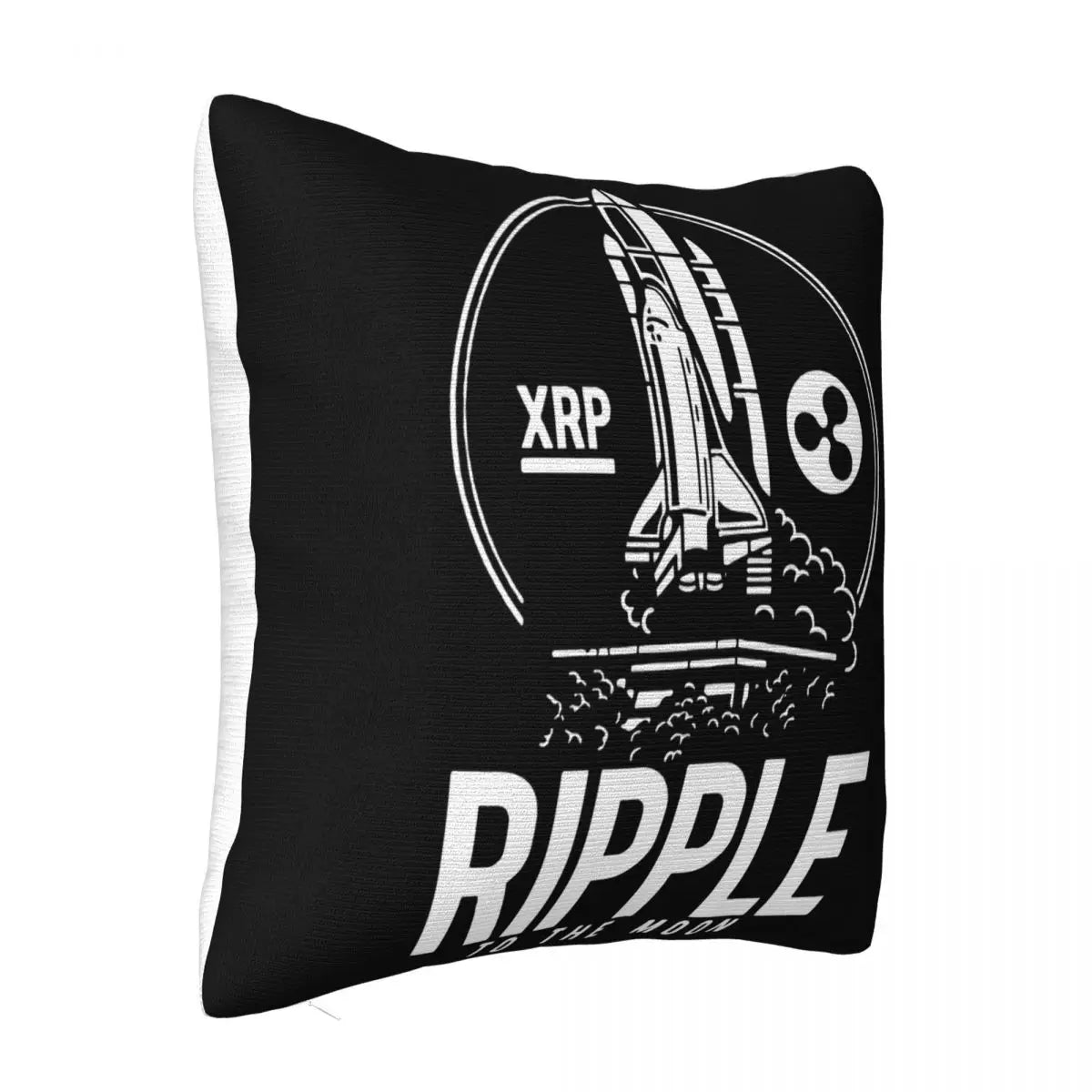 New Fashion Graphic Lettering Ripple To The Moon Btc Xrp Bitcoin Crypto Pillow Case