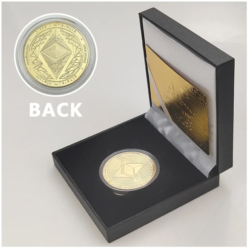 Ada Ripple BNB DogeCoin TRX Lumen Ada  Dogecoin Cardano Crypto Bitcoin Litecoin Cryptocurrency Metal Coin with Black Box